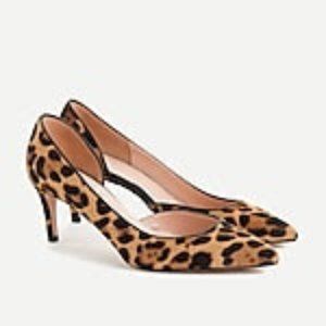 J Crew  Colette d'Orsay pumps in leopard calf hair